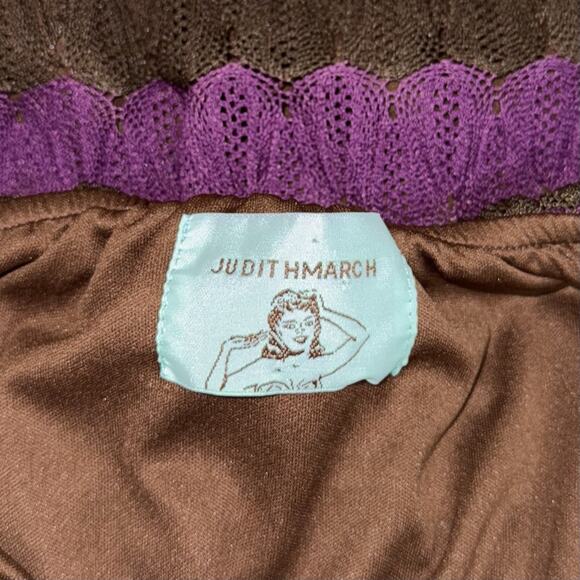 Judith March Dress Women's M Multicolor Boho Crochet Striped Abstract Strapless - Picture 4 of 7